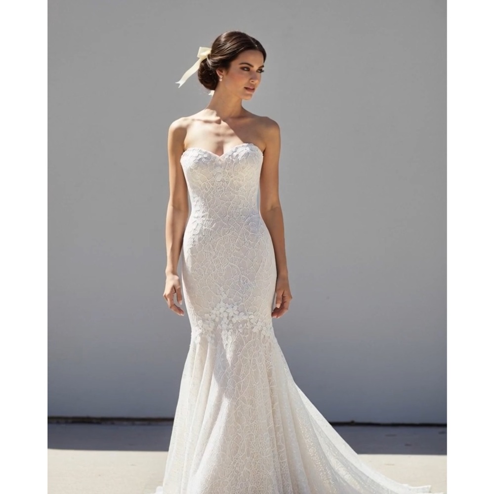 Evelyn Wedding Gown (Dress) Size 12 Beaded and Lace Stunning Gown